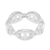 Hermes Sterling Silver Small Chaine D'ancre Enchainee Ring Designer Jewellery Hermes