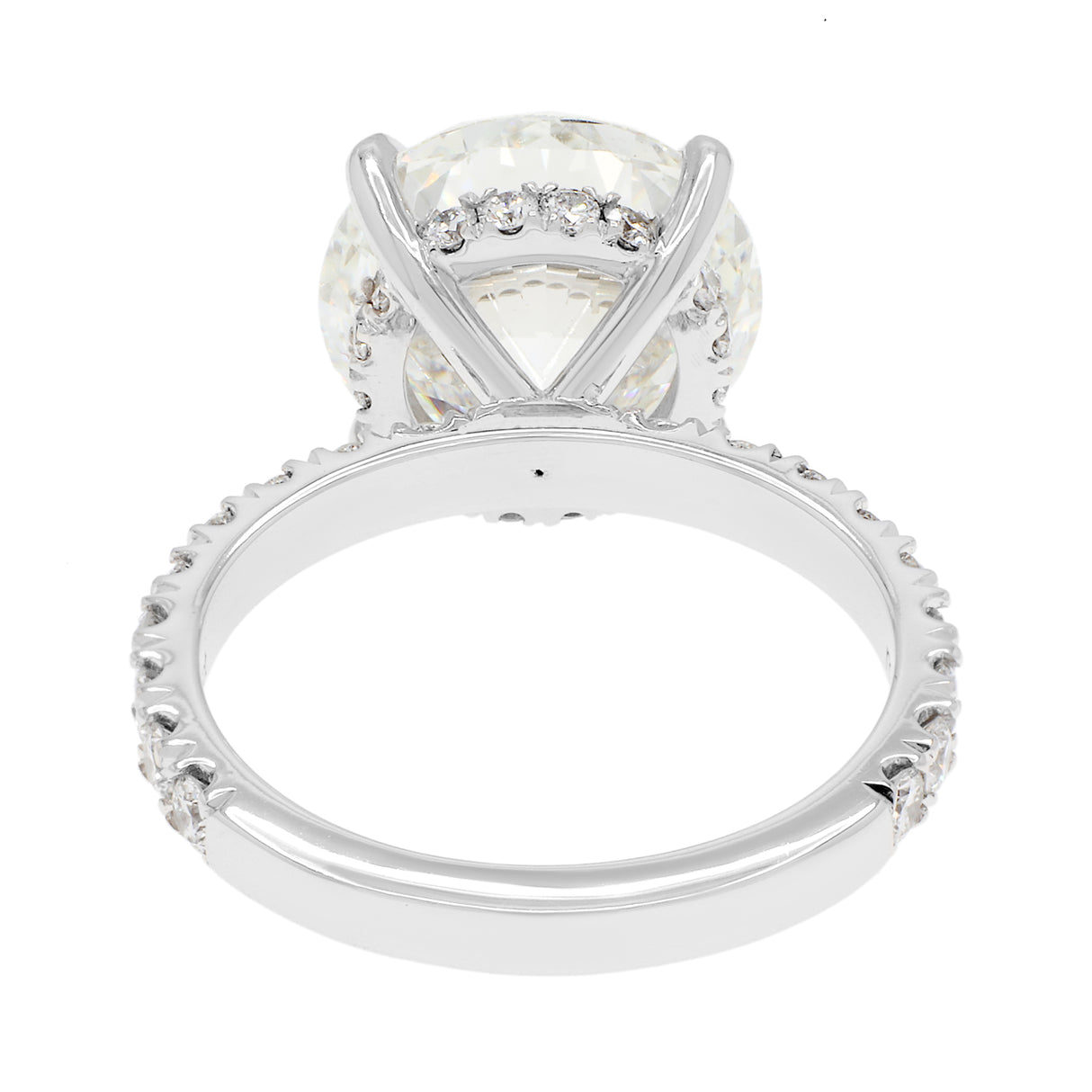 18K White Gold 6.05 Carat Hidden Halo Diamond Engagement Ring Fine Jewellery Modaselle