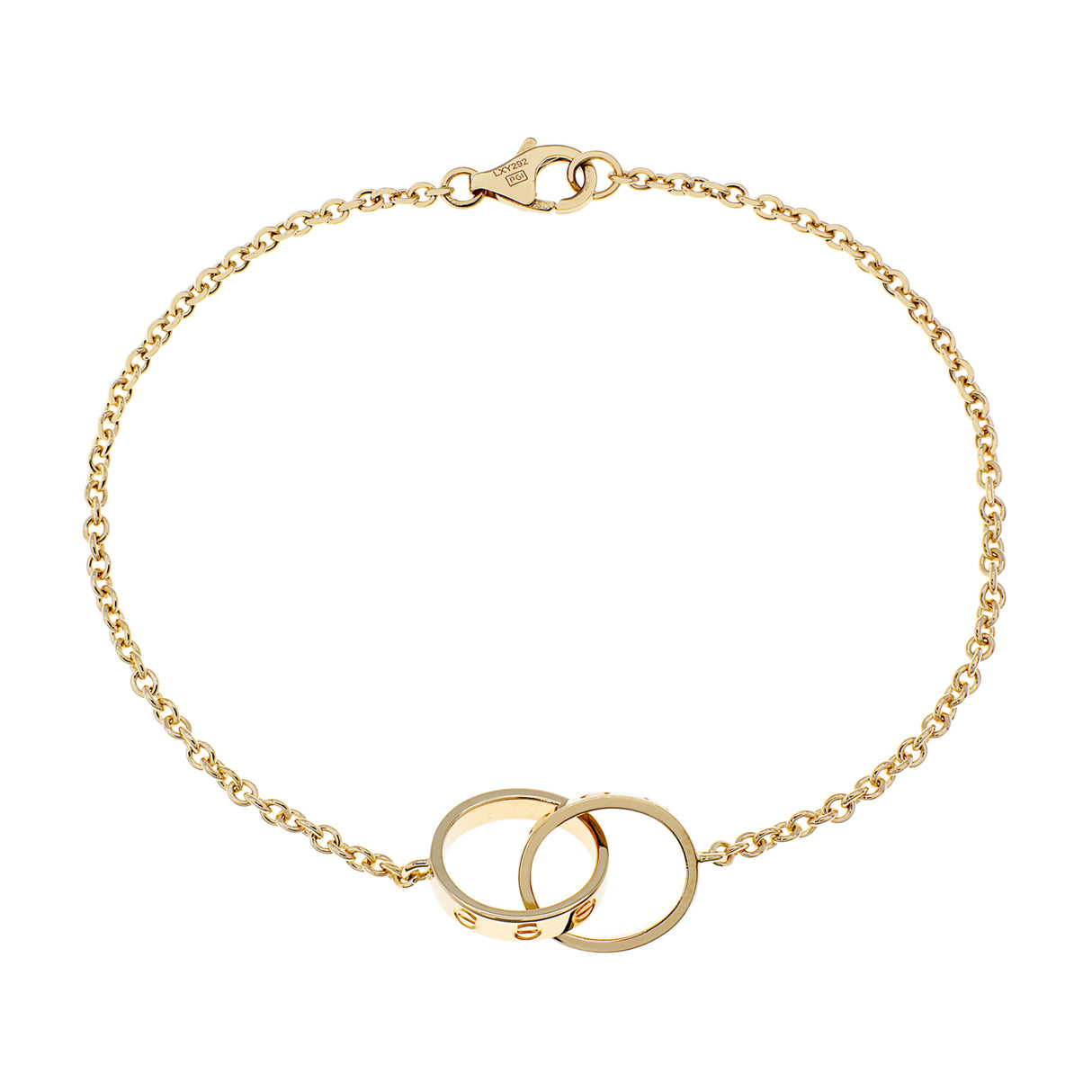 Cartier 18K Yellow Gold Love Bracelet on Chain Designer Jewellery Cartier