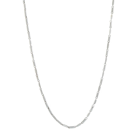 18K White Gold Bar Link Chain Fine Jewellery Modaselle