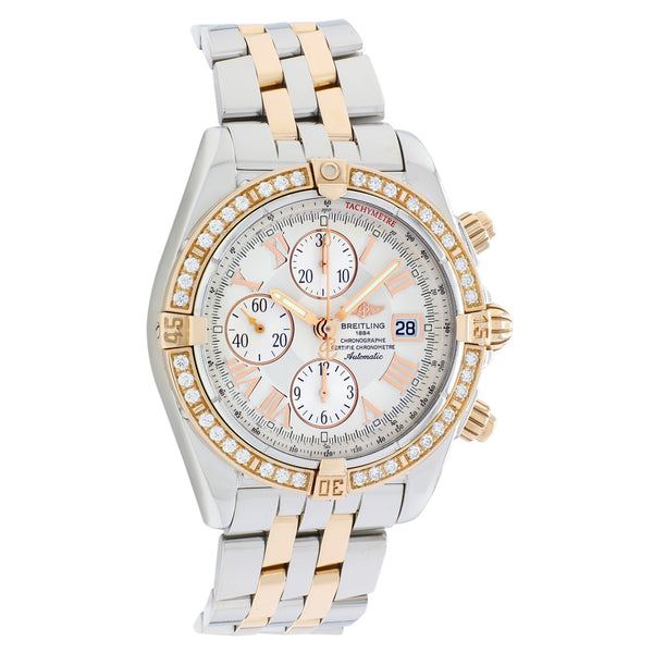 yellow gold breitling evolution diamond bezel