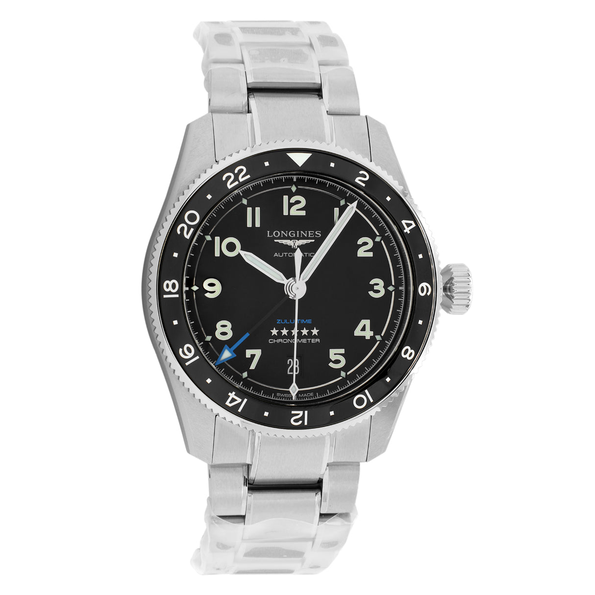 Longines Stainless Steel Spirit Zulu Time L38024536