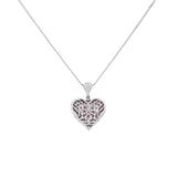 14K White Gold Le Vian Pink Sapphire & Diamond Heart Pendant Fine Jewellery Modaselle