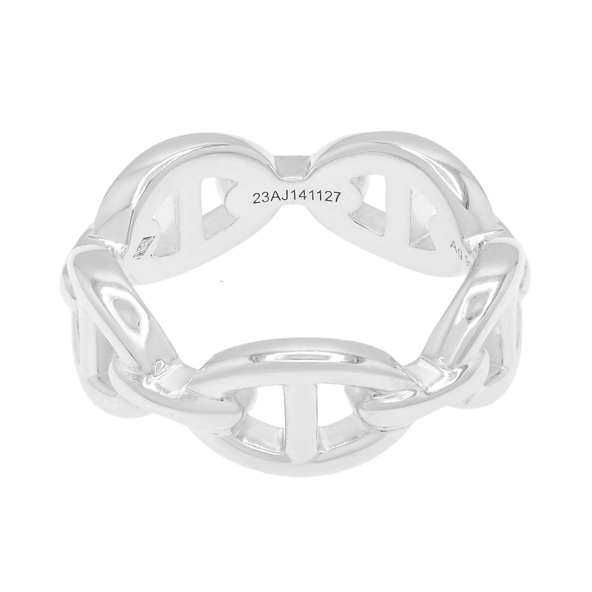 Hermes Sterling Silver Small Chaine D'ancre Enchainee Ring Designer Jewellery Hermes
