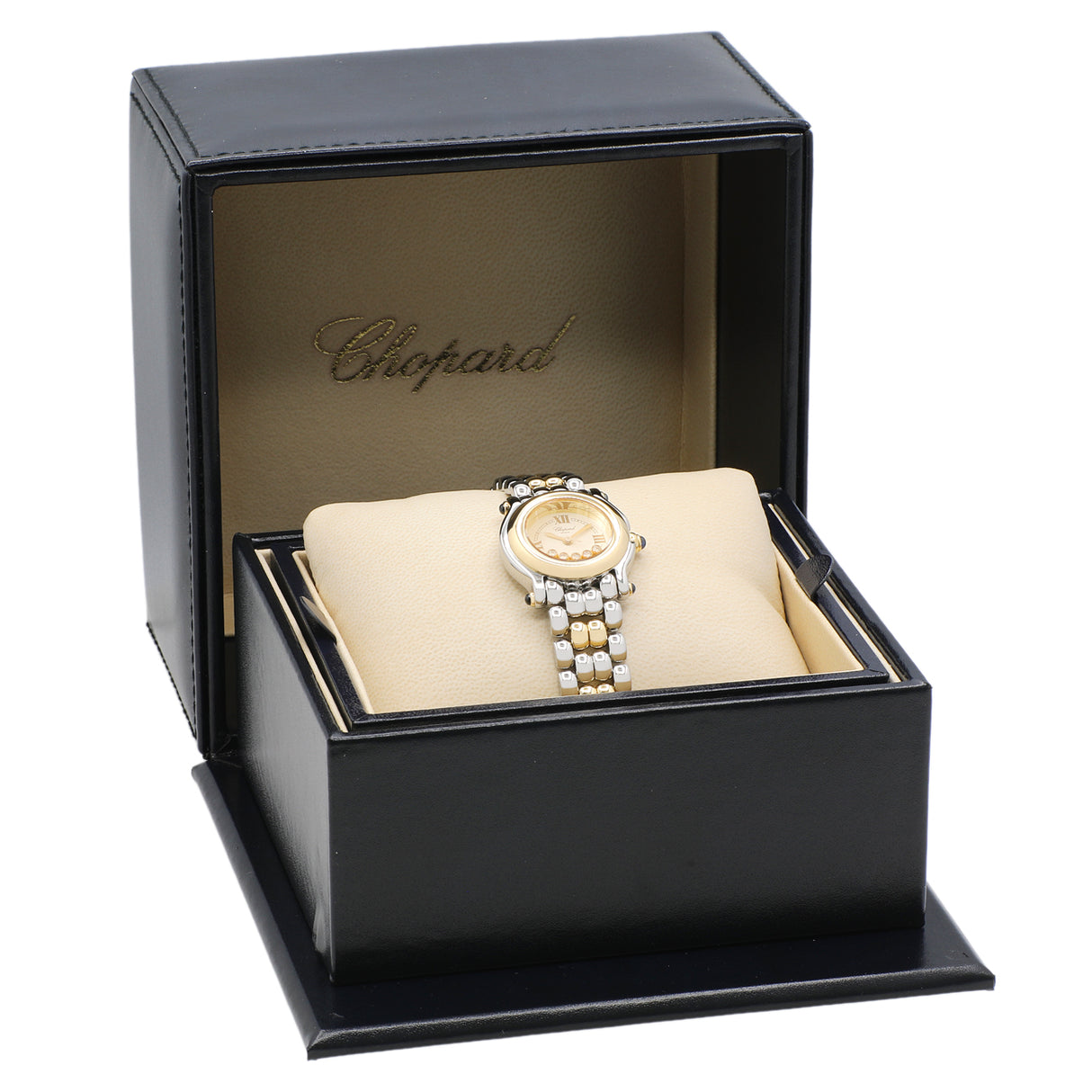 Chopard Stainless Steel 18K Yellow Gold 5 Diamond Happy Sport 27/8256-23 Watches Chopard