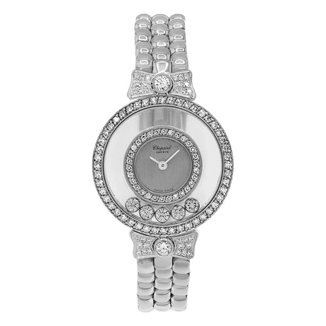 Chopard 18K White Gold Happy Diamond Quartz Watch Watches Chopard