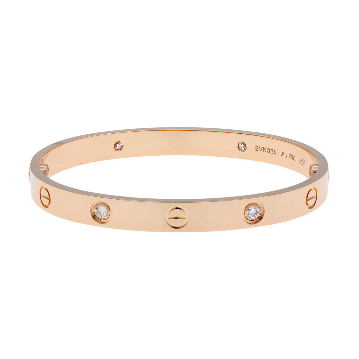 Cartier 18K Rose Gold 4 Diamond Classic Love Bracelet Designer Jewellery Cartier