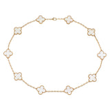 Van Cleef & Arpels 18K Yellow Gold 10 Motifs Vintage Alhambra Necklace