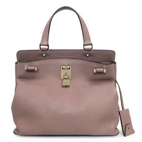 Valentino Mauve Pebbled Calfskin Medium Joylock Satchel