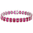 18K White Gold 27.00 Carat Ruby Diamond Bracelet Fine Jewellery Modaselle
