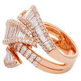 18K Rose Gold 3.35 Carat Baguette Diamond Ring