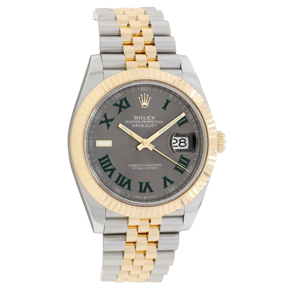 Rolex 18K Yellow Gold Stainless Steel 'Wimbledon' Datejust 41 126333