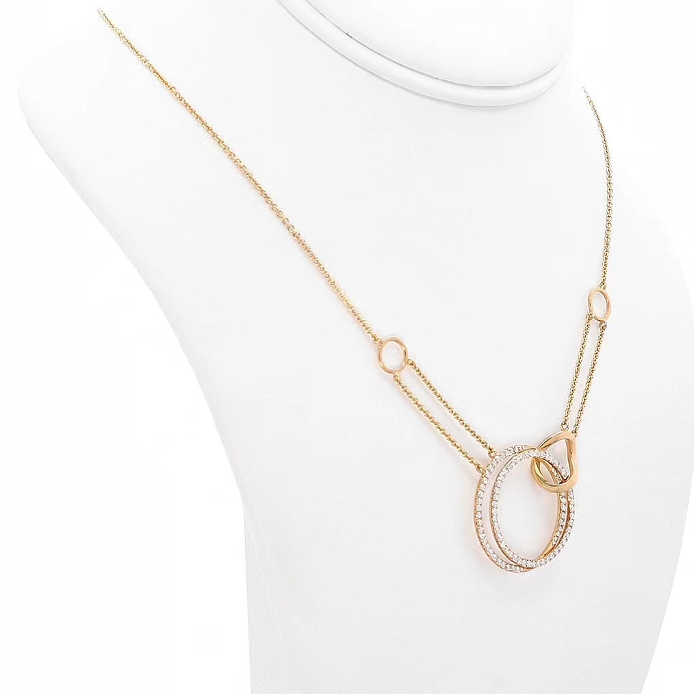 18K Rose Gold 0.91 Carat Diamond Circles Pendant Fine Jewellery Modaselle