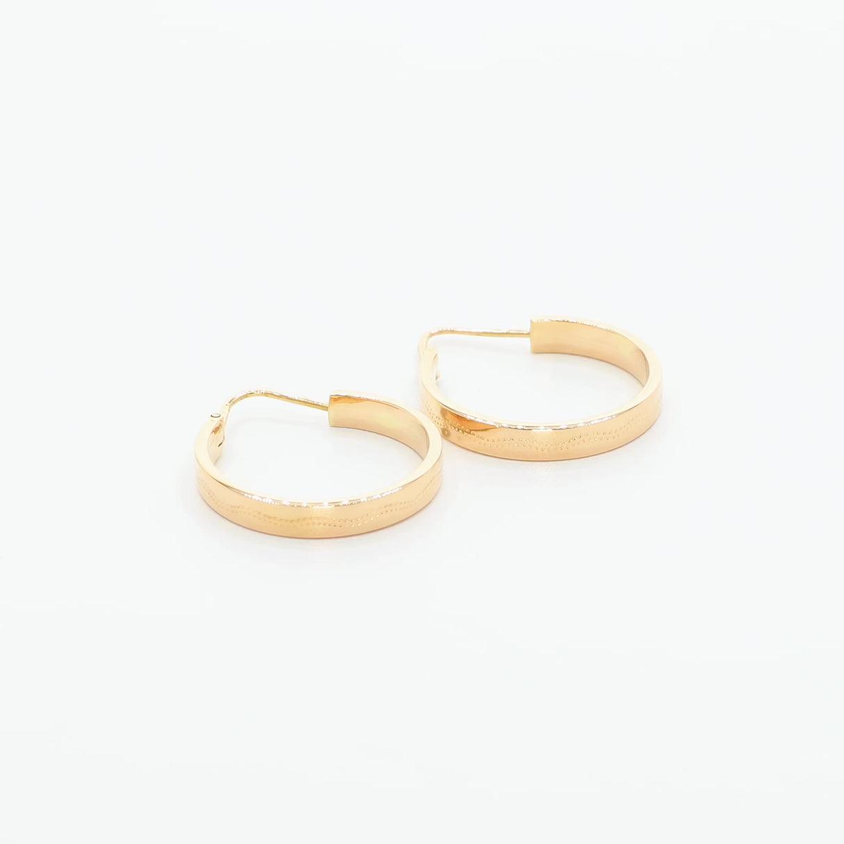 18K Yellow Gold Hoop Earrings Fine Jewellery Modaselle