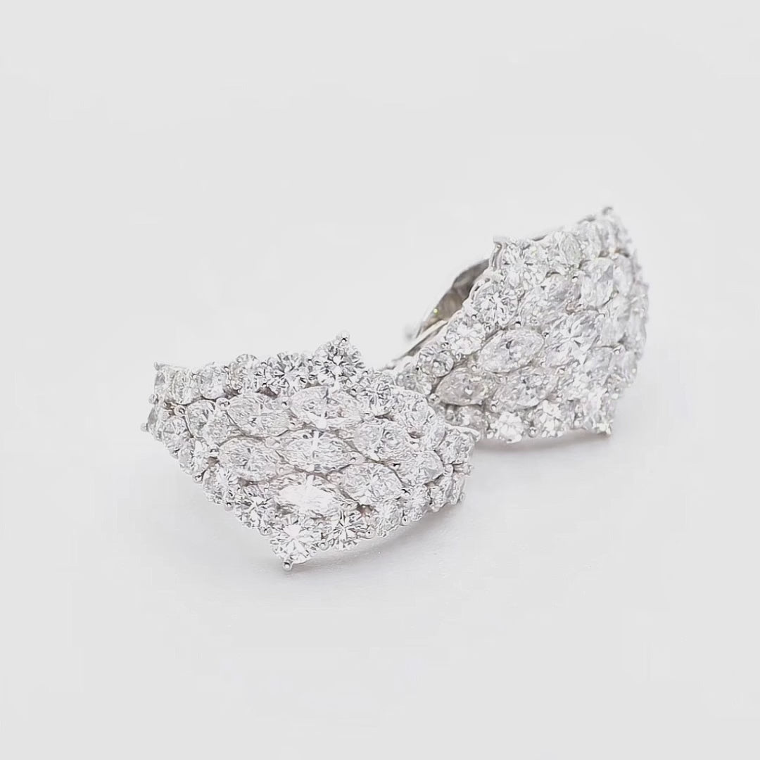 18K White Gold 3.80 Carat Diamond Earrings Fine Jewellery Modaselle