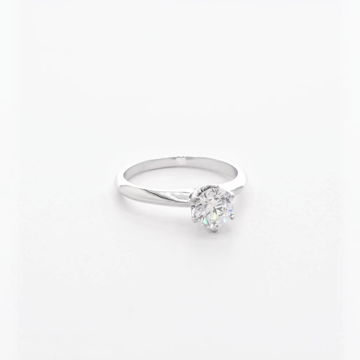 18K White Gold 0.70 Carat Diamond Solitaire Ring Fine Jewellery Modaselle