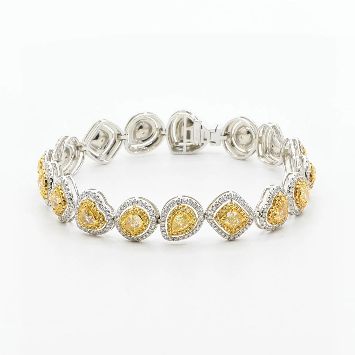 18K White Gold 6.76 Carat Fancy Yellow Diamond Bracelet Fine Jewellery Modaselle