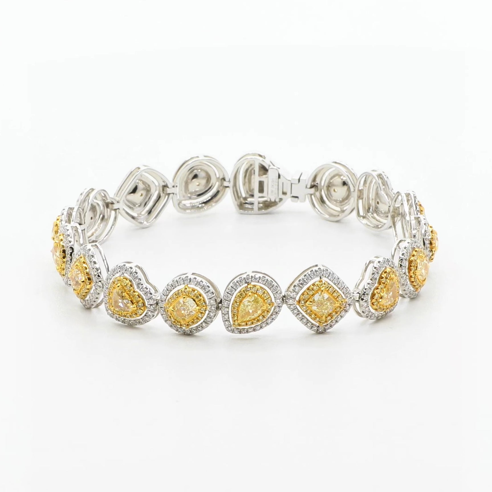 18K White Gold 6.76 Carat Fancy Yellow Diamond Bracelet Fine Jewellery Modaselle