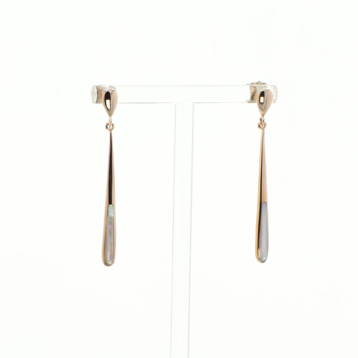 14K Rose Gold Mother of Pearl Drop Earrings Fine Jewellery Modaselle