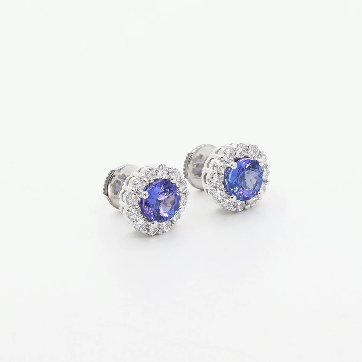 18K White Gold 2.30 Carat Tanzanite Earrings Fine Jewellery Modaselle