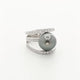 18K White Gold Diamond Tahitian Black Pearl Ring Fine Jewellery Modaselle