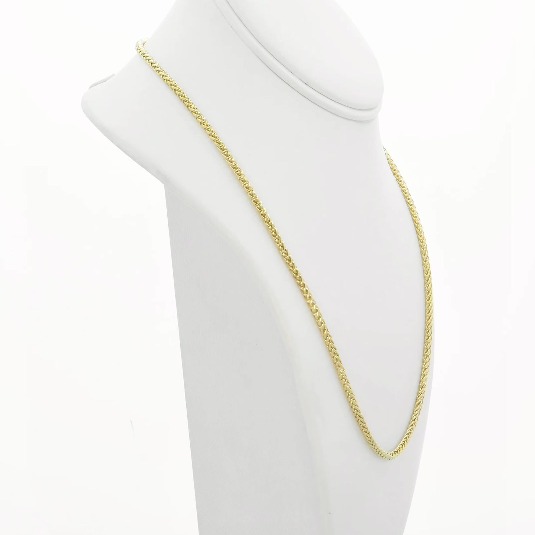 18K Yellow Gold Wheat Link Chain Fine Jewellery Modaselle