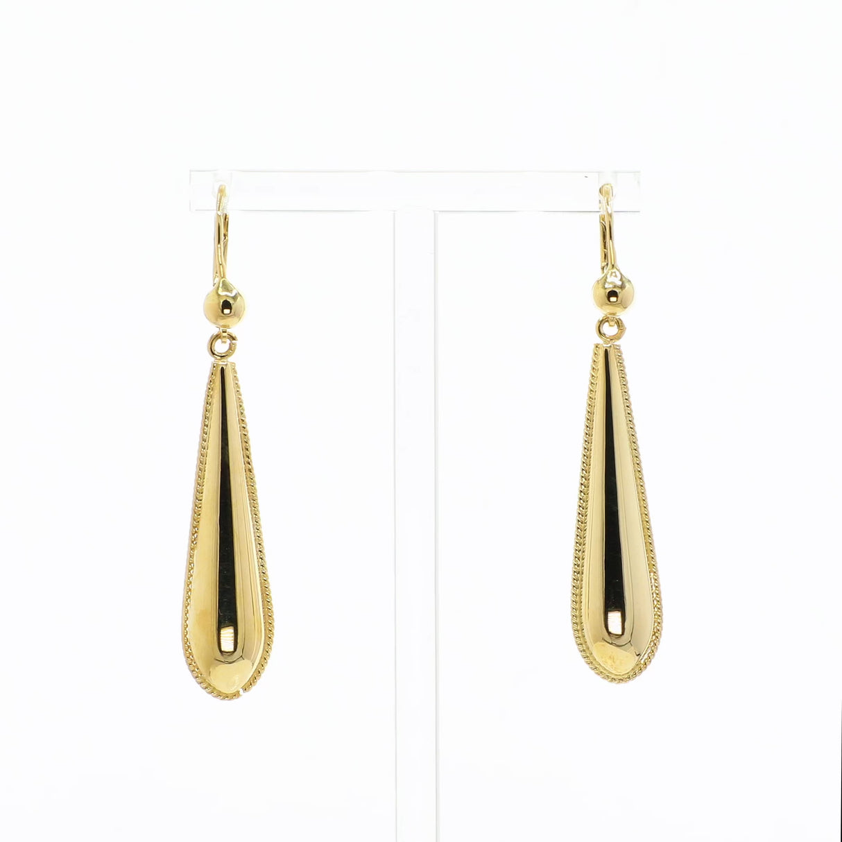 10K Yellow Gold Drop Earrings Fine Jewellery Modaselle