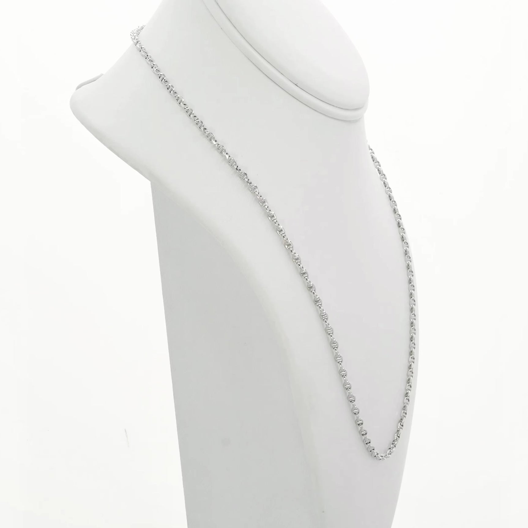 18K White Gold Mariner Link Chain Fine Jewellery Modaselle
