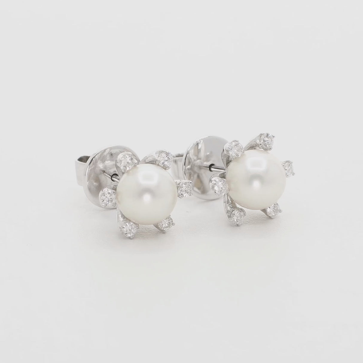 14K White Gold Akoya Pearl Earrings Fine Jewellery Modaselle