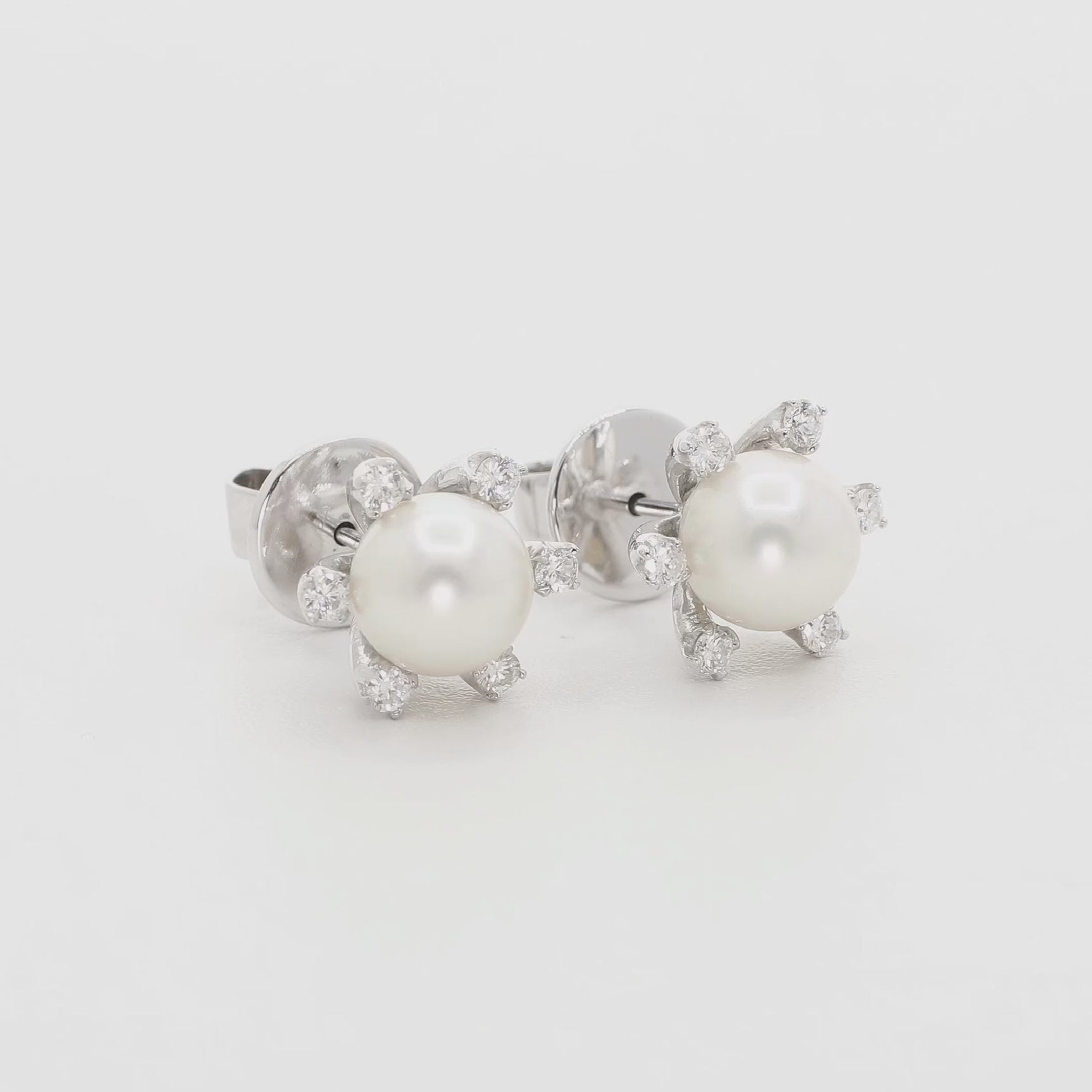 14K White Gold Akoya Pearl Earrings Fine Jewellery Modaselle