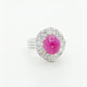 14K White Gold 5.57 Carat Ruby Diamond Halo Ring Fine Jewellery Modaselle