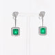 18K White Gold 7.33 Carat Emerald Diamond Earrings Fine Jewellery Modaselle