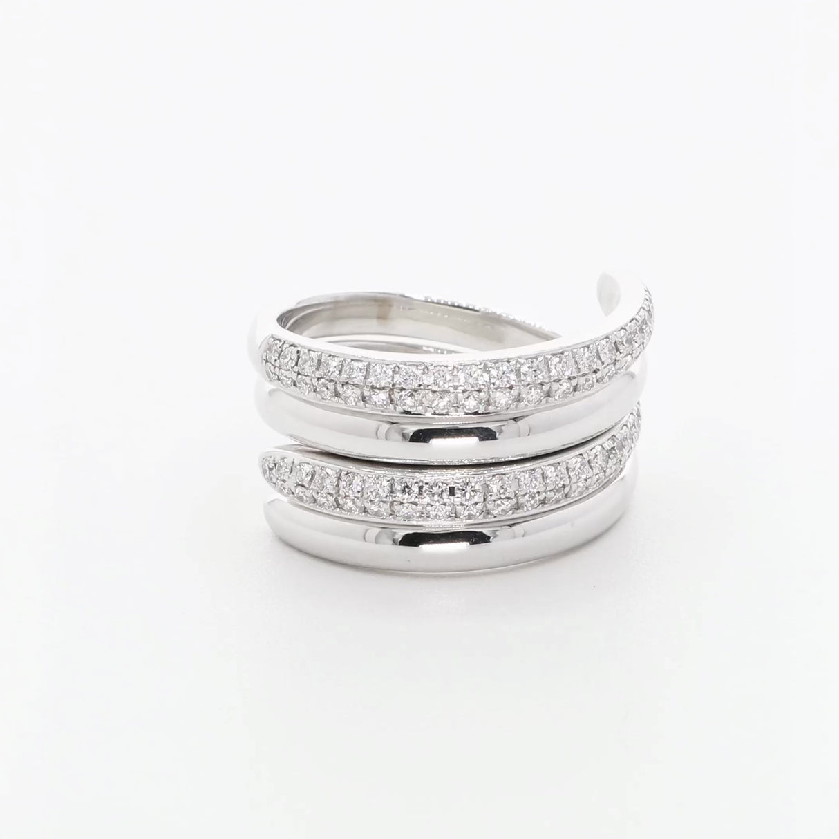 18K White Gold 1.04 Carat Diamond Coil Ring Set Fine Jewellery Modaselle