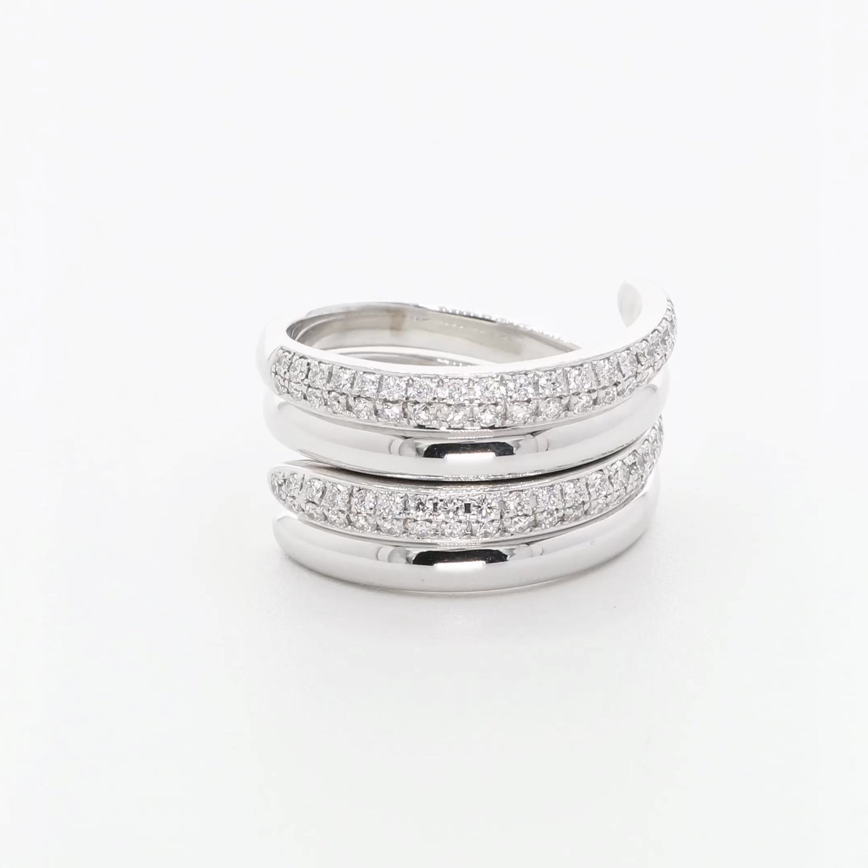 18K White Gold 1.04 Carat Diamond Coil Ring Set Fine Jewellery Modaselle