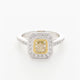 18K White Gold 0.78 Carat Fancy Intense Yellow Diamond Octagonal Ring Fine Jewellery Modaselle