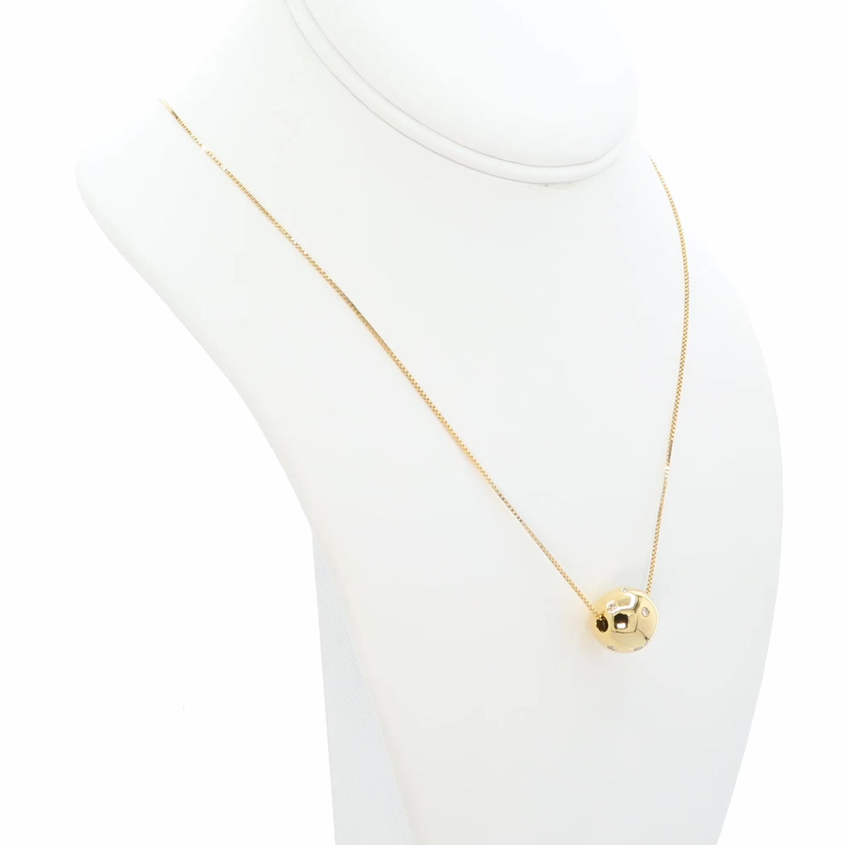 18K Yellow Gold Diamond Slide Sphere Pendant Fine Jewellery Modaselle