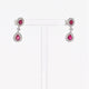 18K White Gold 1.34 Carat Ruby Diamond Drop Earrings Fine Jewellery Modaselle