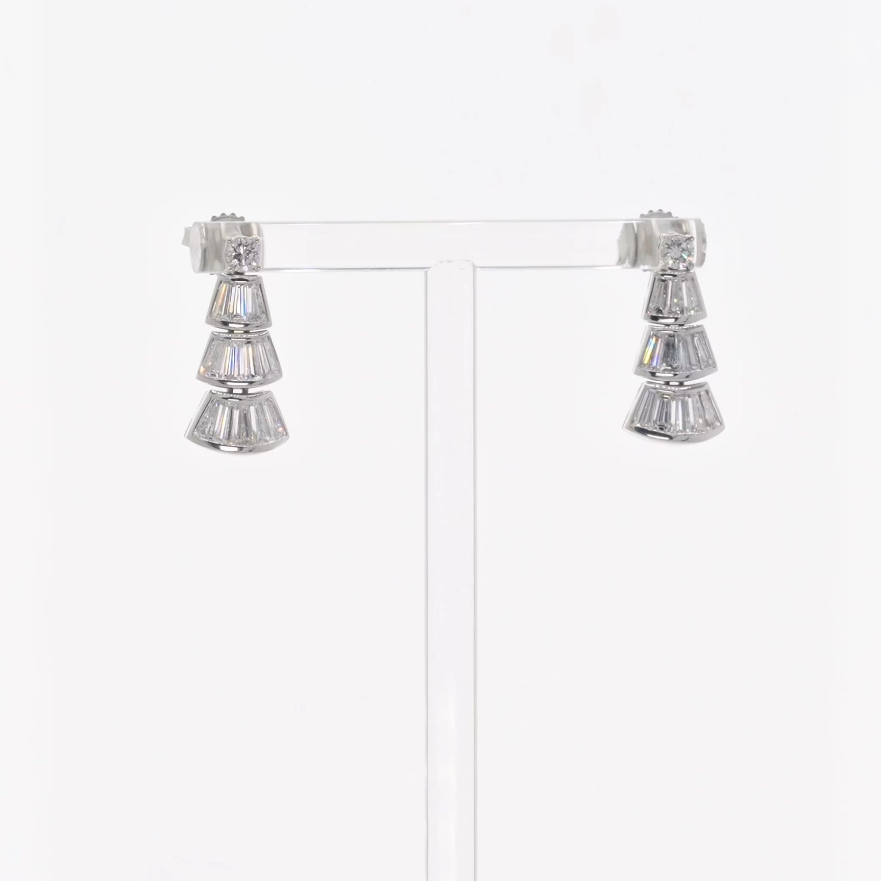 18K White Gold 2.02 Carat Diamond Earrings Fine Jewellery Modaselle