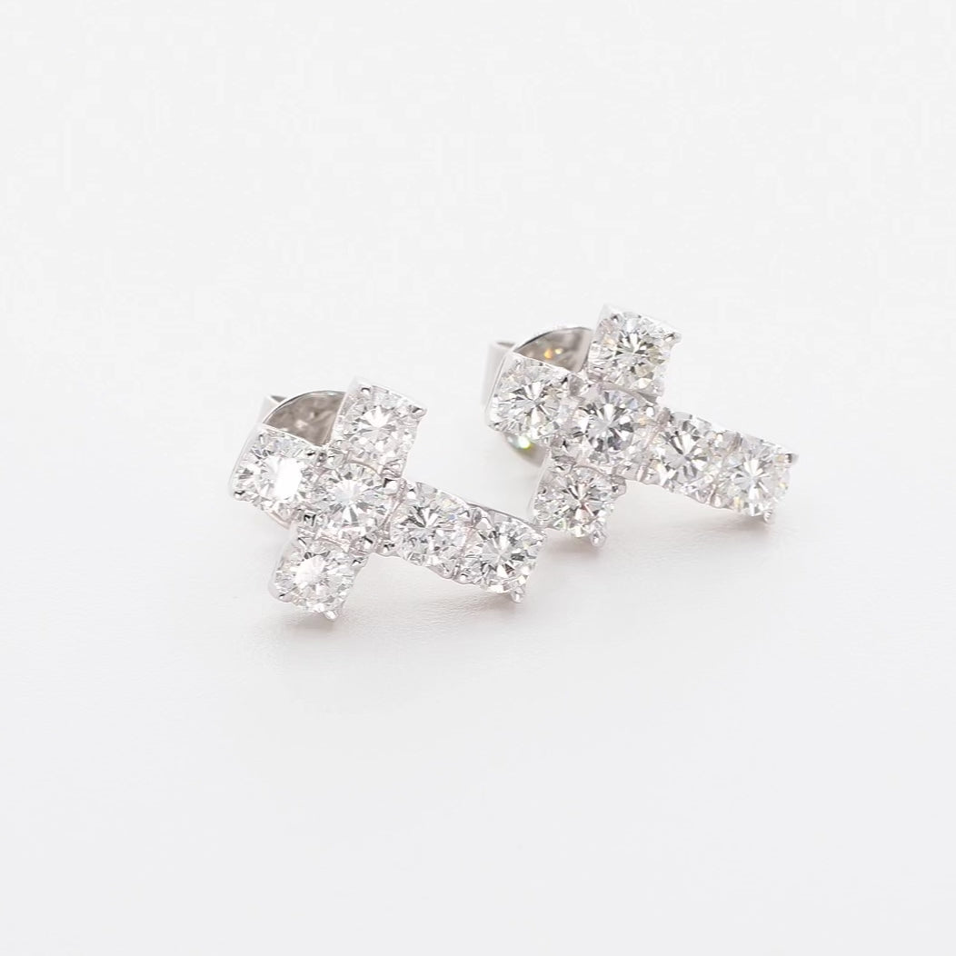 14K White Gold 2.50 Carat Diamond Earrings Fine Jewellery Modaselle