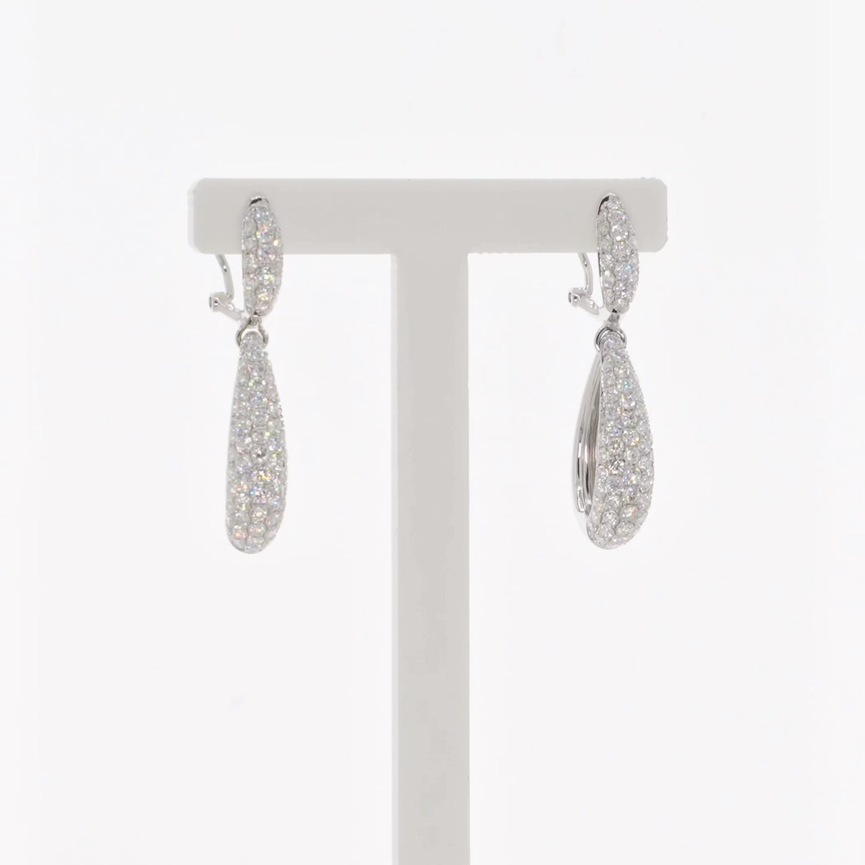 18K White Gold 2.00 Carat Diamond Drop Earrings Fine Jewellery Modaselle