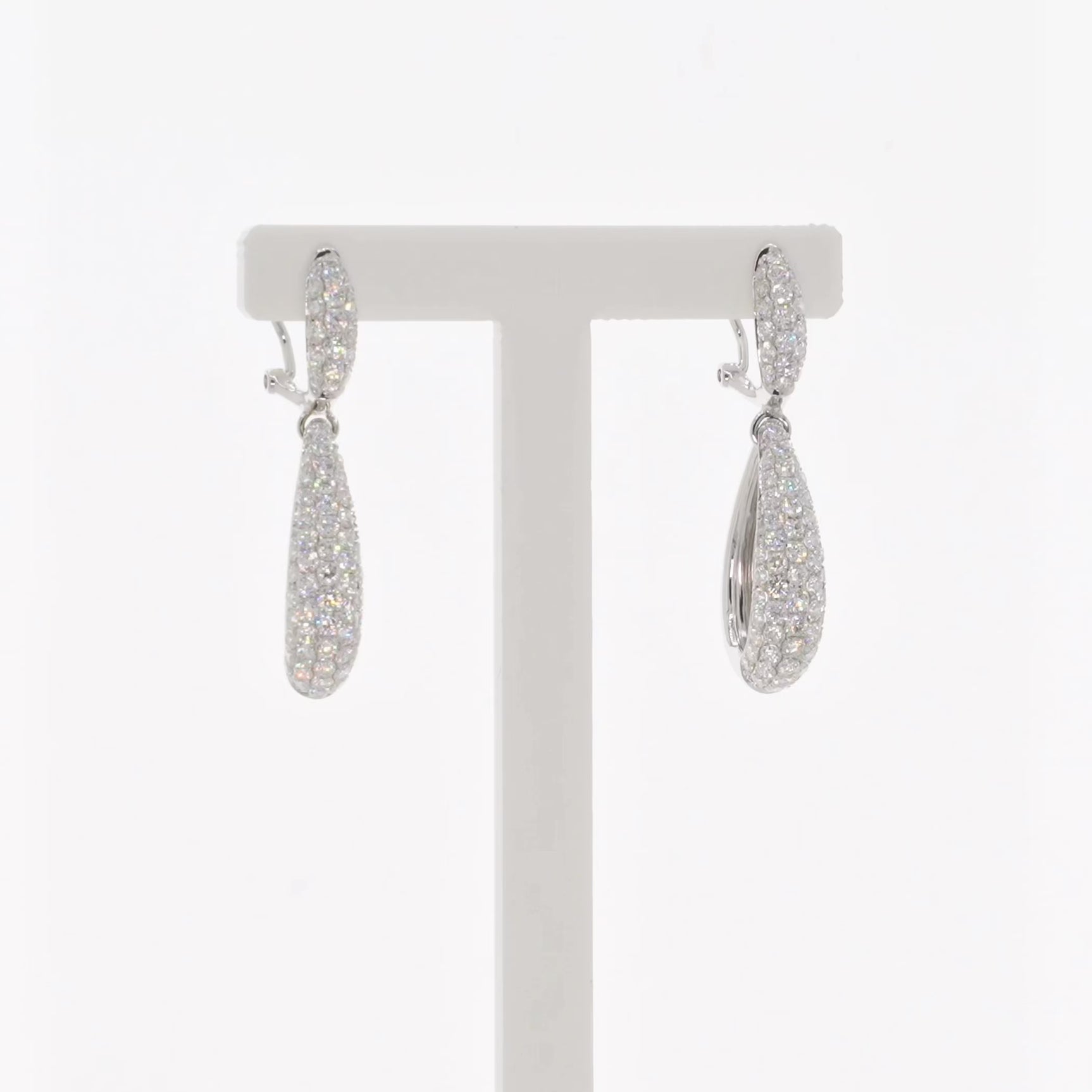 18K White Gold 2.00 Carat Diamond Drop Earrings Fine Jewellery Modaselle