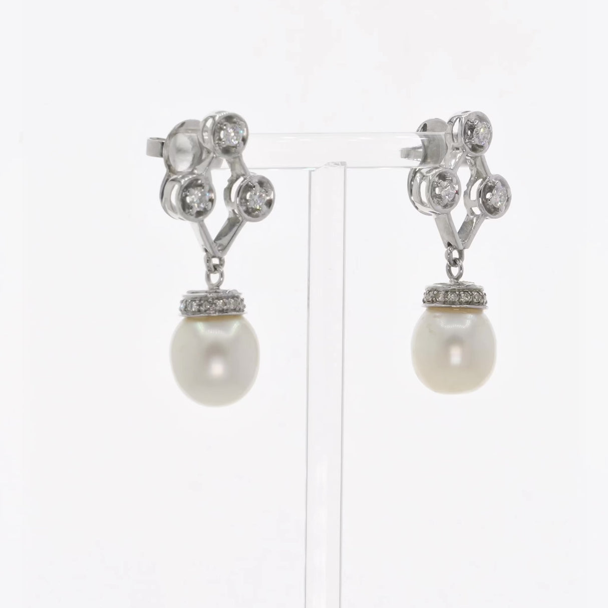 14K White Gold South Sea Pearl Earrings Fine Jewellery Modaselle