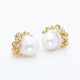 18K Yellow Gold South Sea Pearl 0.28 Carat Diamond Earrings Fine Jewellery Modaselle