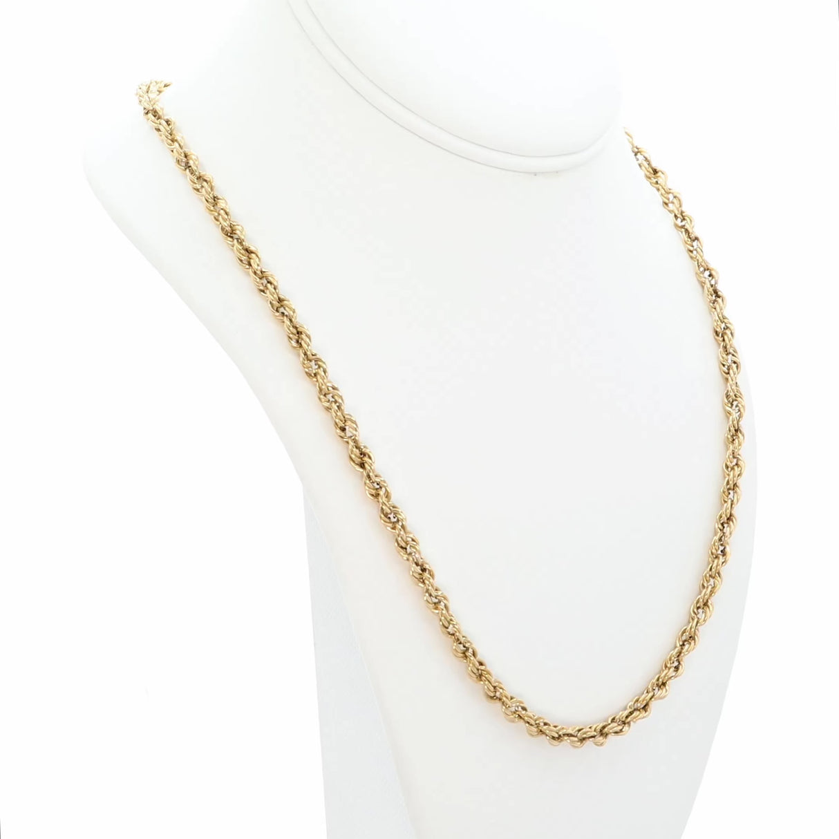 10K Yellow Gold Rope Chain Fine Jewellery Modaselle