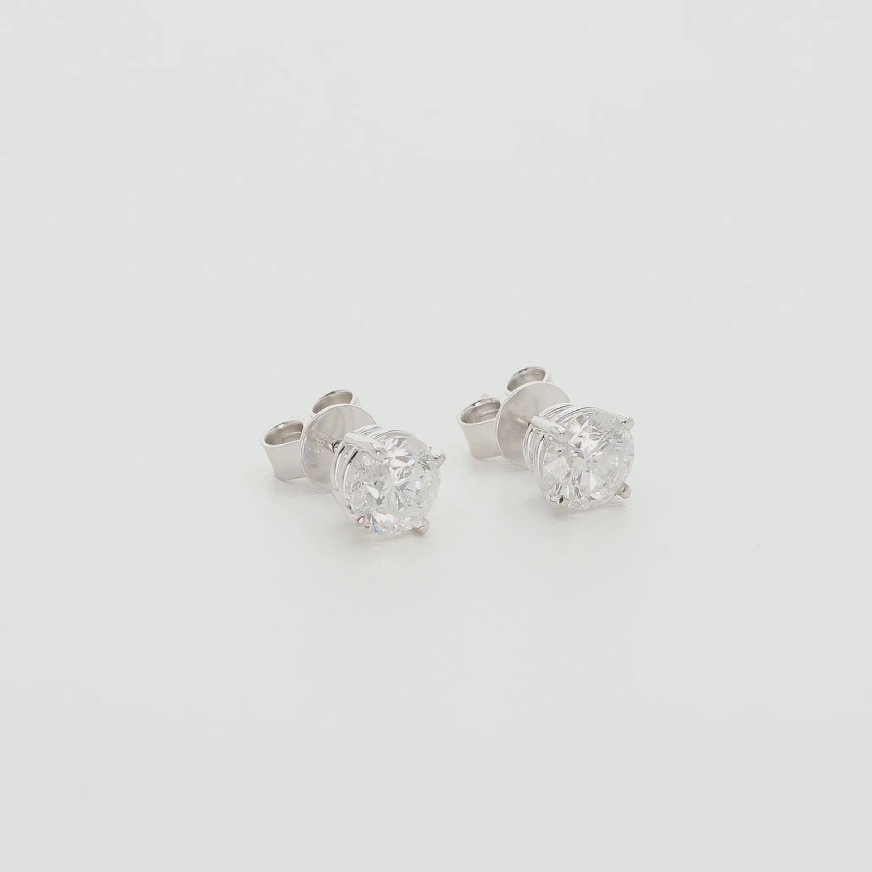 14K White Gold 1.97 Carat Diamond Stud Earrings Fine Jewellery Modaselle