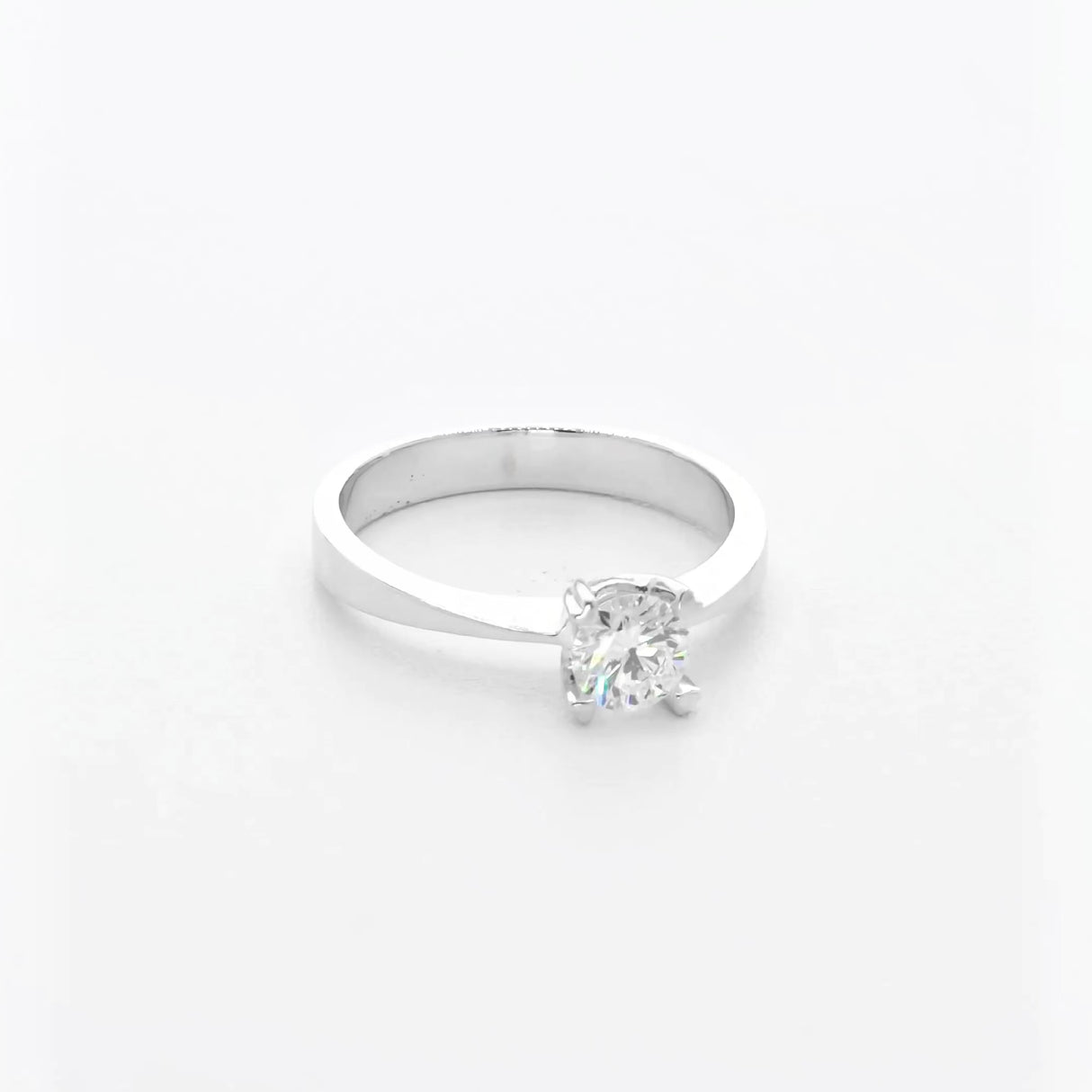 18K White Gold 0.50 Carat Diamond Solitaire Ring Fine Jewellery Modaselle