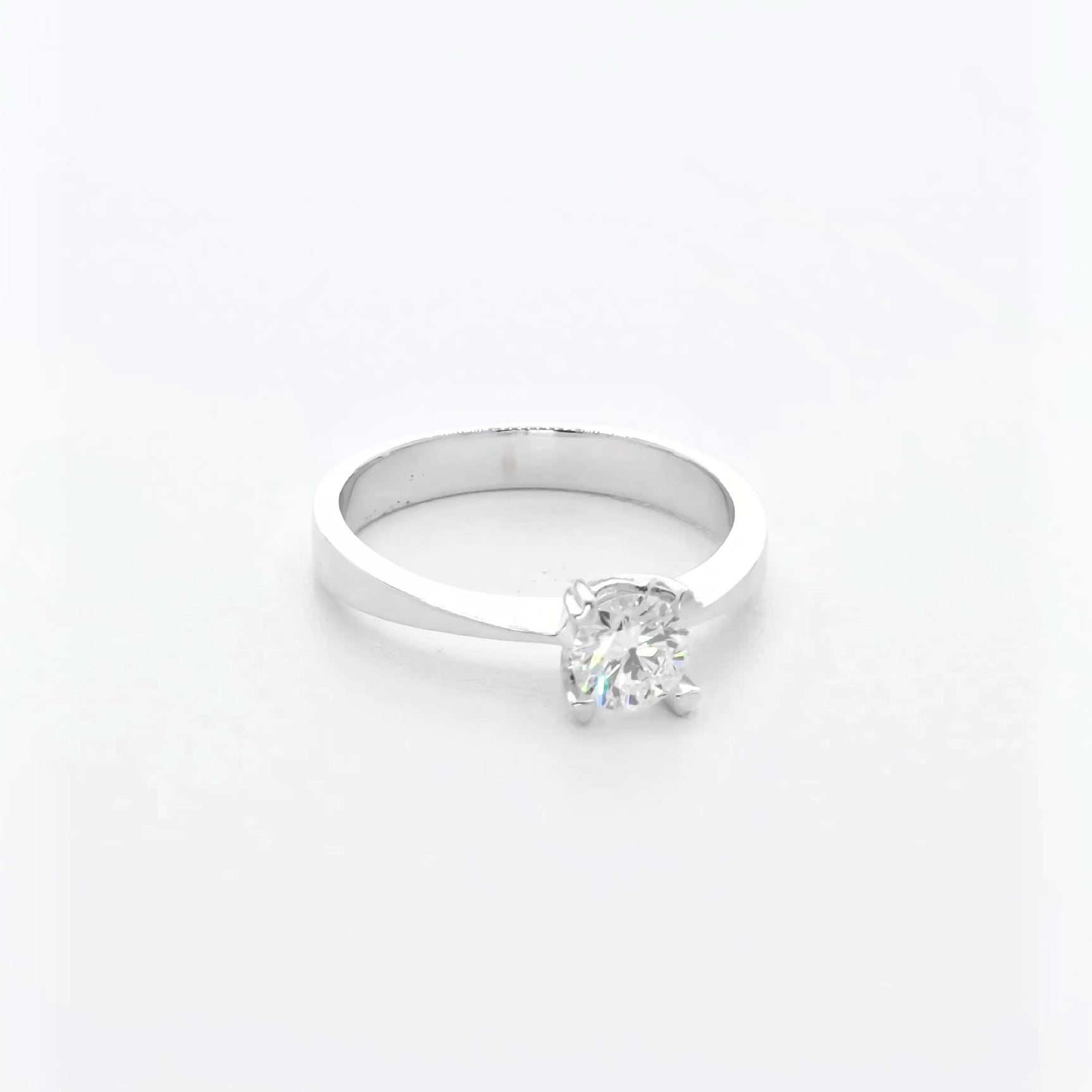 18K White Gold 0.50 Carat Diamond Solitaire Ring Fine Jewellery Modaselle