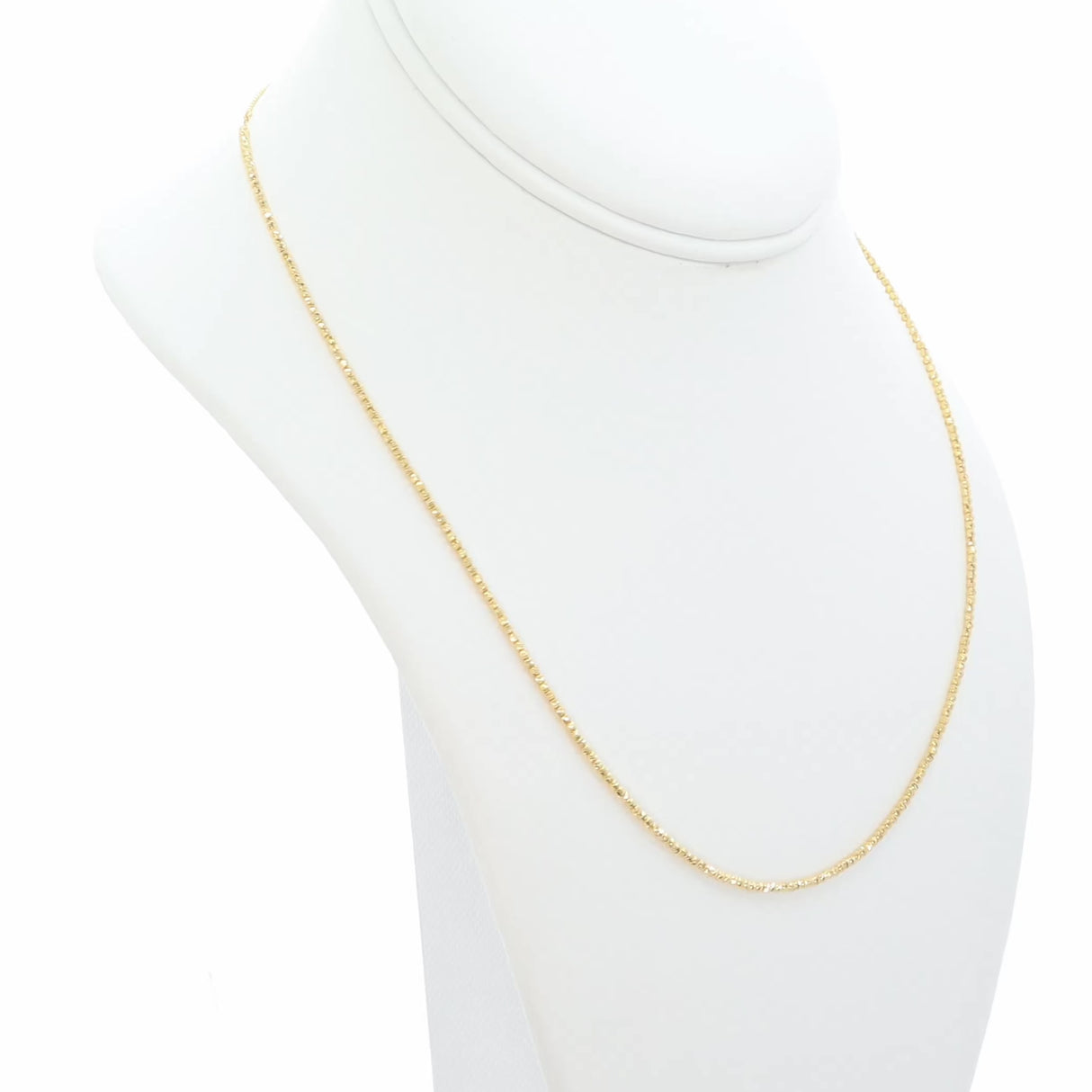 18K Yellow Gold Adjustable Diamond Cut Bead Chain Fine Jewellery Modaselle