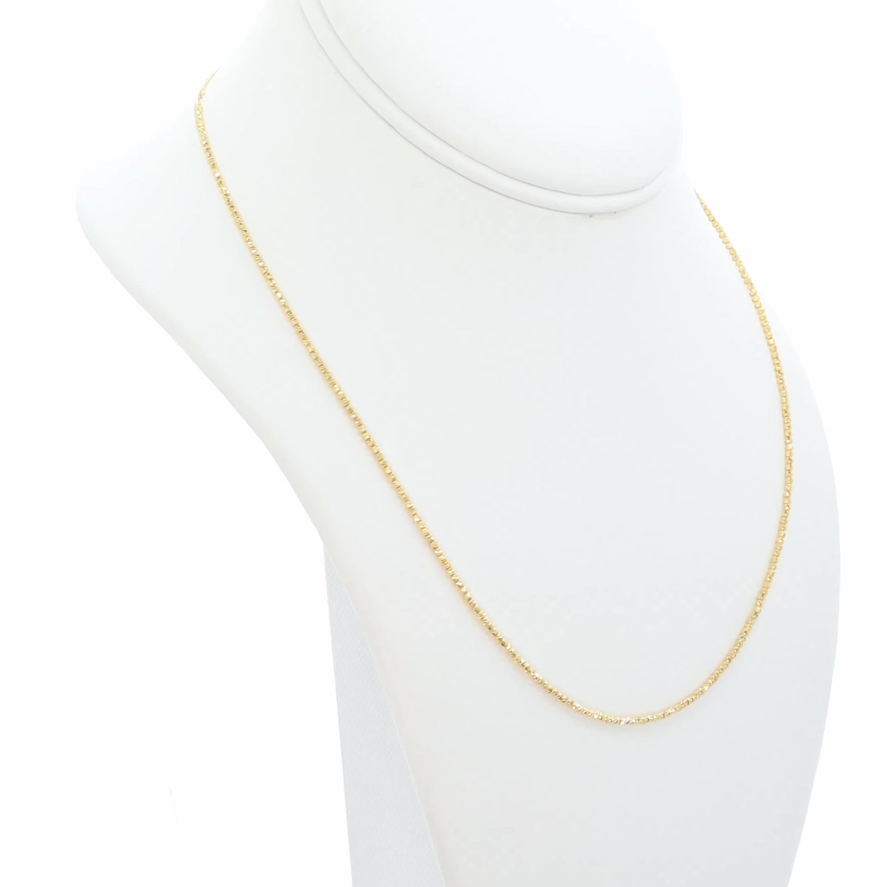 18K Yellow Gold Adjustable Diamond Cut Bead Chain Fine Jewellery Modaselle