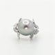 18K White Gold 14.1mm Tahitian Black Pearl Diamond Diamond Blossom Ring Fine Jewellery Modaselle